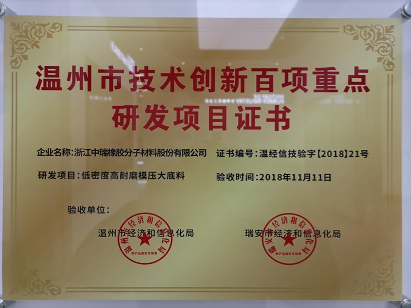 温州市技术创新百强重点研发项目